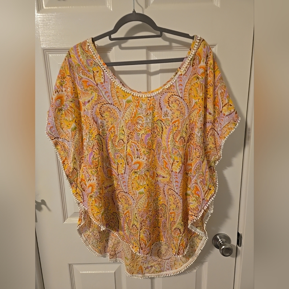 Victoria's Secret sunset paisley loose tunic/ swimwear cover size medium